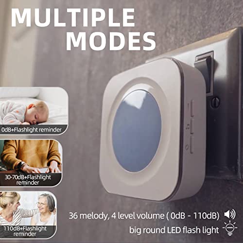 Wireless Doorbell 1200 Feet Waterproof Doorbells for Home with 36 Melodies 4 Volume levels, Flash Led Light (1 Receiver&1 Touch Button White) - color: 1 Receiver 1 Button