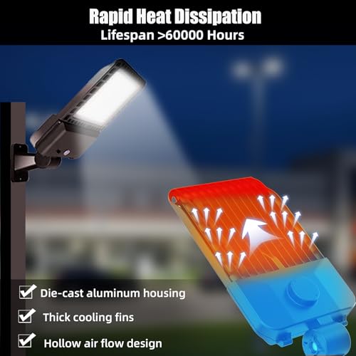 300W LED Parking Lot Light 42000LM Arm Mount for Street-4Pack
