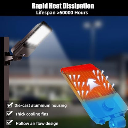 300W LED Parking Lot Light 42000LM Arm Mount for Street-4Pack