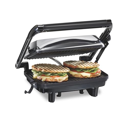 Hamilton Beach Panini Press, Sandwich Maker & Electric Indoor Grill - color: Chrome Finish