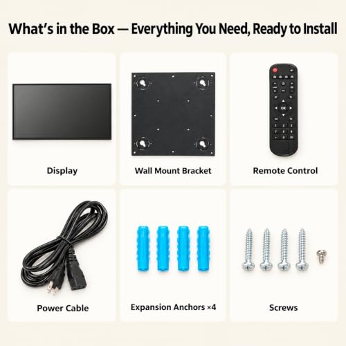 43" 4K Wall Mount Digital Signage, 3840 x 2160P 16:9 Screen Monitor - size: 43inch 4K