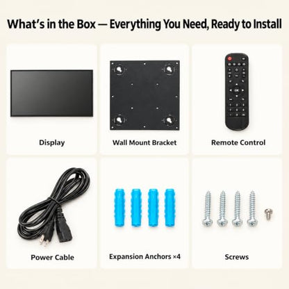 50" 4K Wall Mount Digital Signage, 3840 x 2160P 16:9 Screen Monitor - size: 50inch 4K