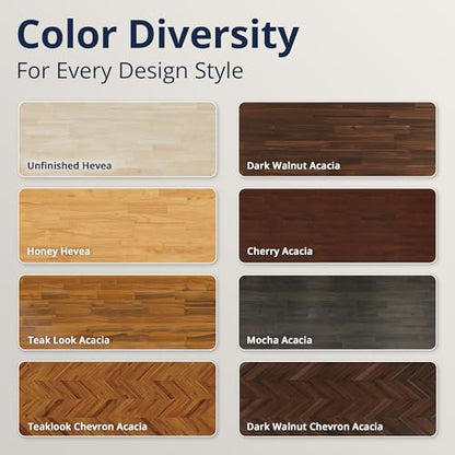 Howizz 60 x 30 in. Solid Wood Table Top, Teak Stained Acacia Desktop for Standing Desk/Office Tabletop/Countertop, 1in. Thick - color: 1 - Teak Look, size: 60"L x 30"W x 1"Th