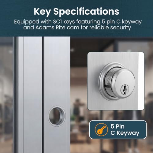 Double Cylinder Locks - Aluminum Silver, Mixed 3 Pack - color: Aluminum Silver, size: 3 Pack, style: Keyed Cylinder
