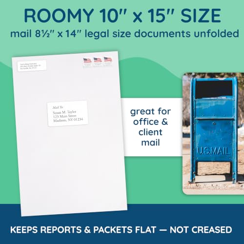 Blue Summit Supplies 50 10" x 15" Catalog Envelopes, Self Seal, White - size: 10 x 15