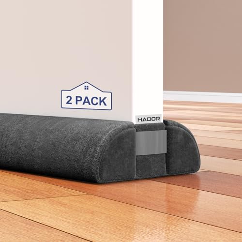 HADOR 2 Pack Door Draft Stopper for Bottom of Door, Adjustable 36 in, Black - color: Black, size: 2 Pack-36 Inch