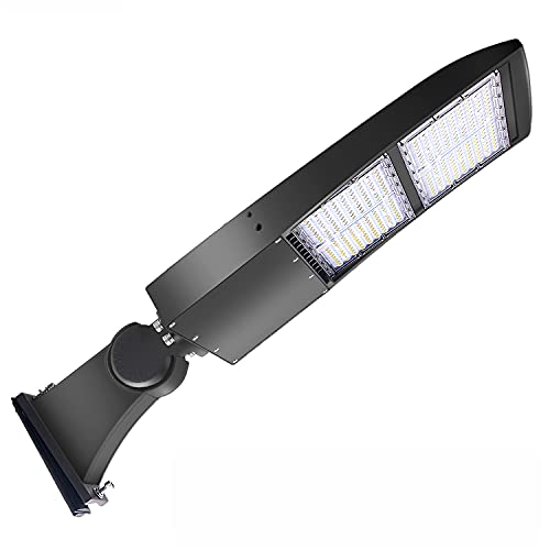 LED Parking Lot Lights 5000K Shoebox Street Pole Lighting Fixture 42000LM - color: 300W/240W/200W + (100-277V 5000K), size: Adjustable Direct Arms Mount Bracket
