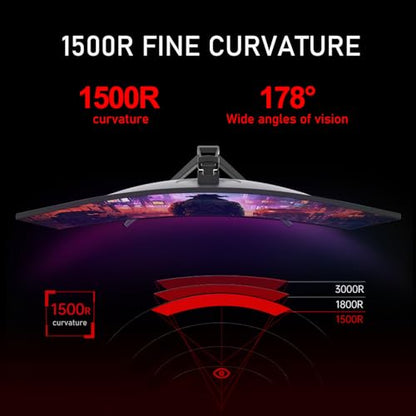 Gawfolk 34 Inch Ultrawide Curved 144Hz Gaming Monitor,UWQHD PC Screen