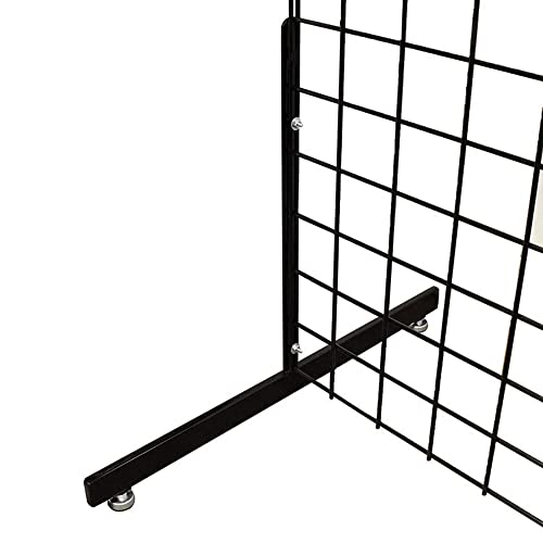Only Garment Racks Black Gridwall T Base Rectangular Tube With Levelers (Economically Sold in a Set of 3 Pairs) Black Finish - style: T LEGS WITH HARDWARE/SCREWS