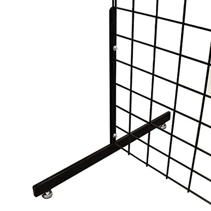 Only Garment Racks Black Gridwall T Base Rectangular Tube With Levelers (Economically Sold in a Set of 3 Pairs) Black Finish - style: T LEGS WITH HARDWARE/SCREWS