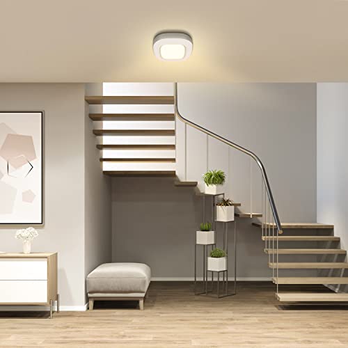 Motion Sensor LED Ceiling Light Battery Operated, Wireless 300LM Indoor - color: Warm White