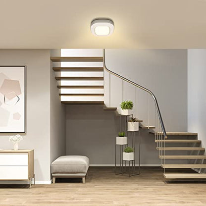 Motion Sensor LED Ceiling Light Battery Operated, Wireless 300LM Indoor - color: Warm White