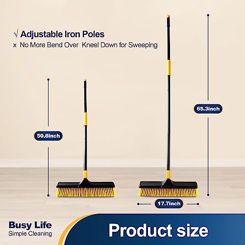 Yocada 18 Inch Push Broom Heavy-Duty Outdoor Commercial Broom Brush