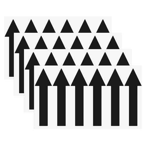 M METERXITY 4-Pack Arrow Sticker, 4 x 1 Inch/ 100 x 30 mm PVC Waterproof Self-Adhesive Directional Arrows Removable Directional Floor Decal Stickers for Wall Marking/Road Sign [Black] - color: Black