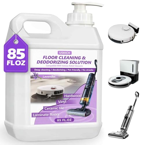 Floor Cleaning Solution- 85 FL OZ-Floor Cleaner for Mopping with Tineco,Deep Cleaning &Deodorizing for Roborock,Compatible with Saros Series,S8/S7 Series,Q Revo/Q Series,iFLOOR Series Wet Dry Vacuum - color: Purple