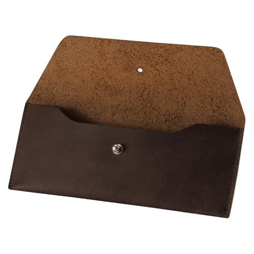 Ringsun Leather Money Cash Envelopes Wallet for Men, Money Bag Pouch Reusable Budget Envelope Wallet, Retro Clutch Wallet, Red Brown - color: Red Brown