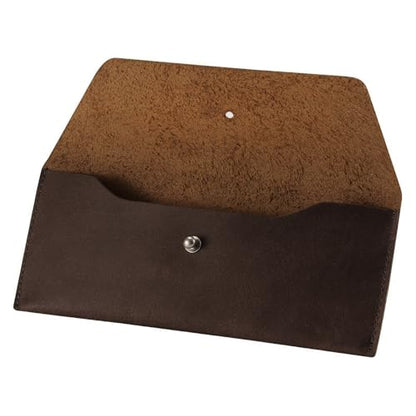Ringsun Leather Money Cash Envelopes Wallet for Men, Money Bag Pouch Reusable Budget Envelope Wallet, Retro Clutch Wallet, Red Brown - color: Red Brown