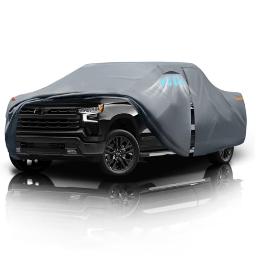 Chevrolet Silverado 1500 Truck Cover Custom Fit 1998-2026 Crew Cab Short Bed(5.7'-5.8') With Door Zipper, 10 Layer Pickup Truck Cover Waterproof All Weather, Car Tarp for Wind Dust Sun etc Protection. - size: Custom fit Chevrolet Silverado 1500 Crew Cab S