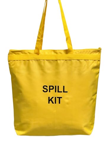 Spill Kit - Hazmat Absorbents - Portable Bag Spill Kit - Spill Pads & Absorbent Socks for Water, Oil Spill Clean Up & More - Absorb 5 Gallons of Any Fluid (Made in USA)