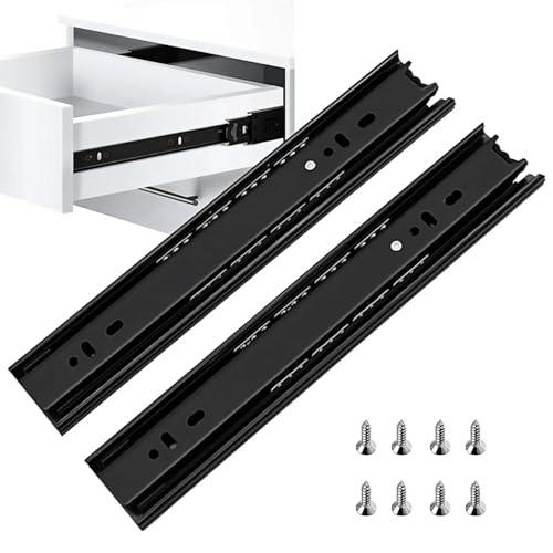 8 Inch Drawer Slide, YAOBVIS 1 Pair Heavy Duty Full Extension Ball Bearing Drawer Runners, Smooth Side Mount Cabinet Rails for Kitchen, Bathroom, Garage and Tool Cabinets - size: 8 Inch