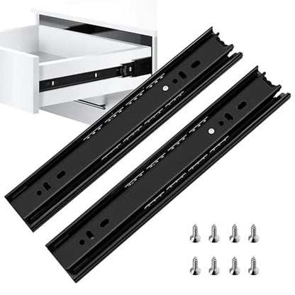 8 Inch Drawer Slide, YAOBVIS 1 Pair Heavy Duty Full Extension Ball Bearing Drawer Runners, Smooth Side Mount Cabinet Rails for Kitchen, Bathroom, Garage and Tool Cabinets - size: 8 Inch