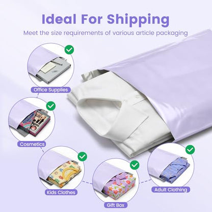 Metronic Poly Mailers 12x15.5 50PC Shipping Bags for Clothing Lilac Purple - color: Lilac Purple, size: 12x15.5 50PC