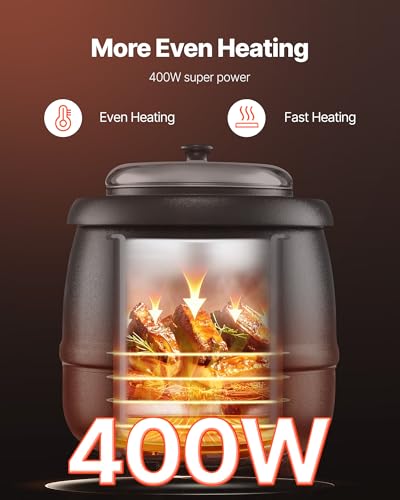 VEVOR Electric Soup Warmer, 10QT Commercial Soup Kettle with 304 Stainless Steel Detachable Insert Pot, 95~176°F Adjustable Temperature, Soup Station for Restaurant and Big Family, Black - size: 1-Pot