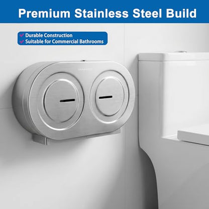 Twin Jumbo Toilet Paper Dispenser Wall Mount, 9" Commercial