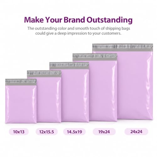 Fuxury Poly Mailers 10x13" 500 pcs, Shipping Bags Bulk for Clothes,Purple - color: Light Purple, size: 10x13" 500pcs