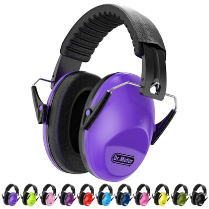 Dr.meter Ear Muffs for Noise Reduction: EM100 SNR27.4 Kids Ear Protection - color: Purple