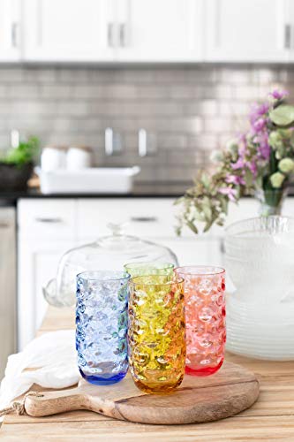 Cupture Impression Plastic Tumblers BPA Free, 20 oz, 4-Pack (Assorted Colors)