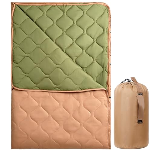 Lenotos Woobie Blanket, Thermal Insulated Military Poncho Liner, Water-Resistant, Portable, Insulation, for Hiking, Survival with Compression Carry Bag (Od - Coyote) - color: Od-coyote