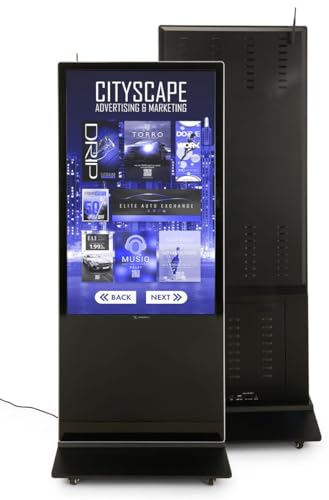 Displays2go Advertising Multimedia Kiosk with Multi - color: Black, size: 55"