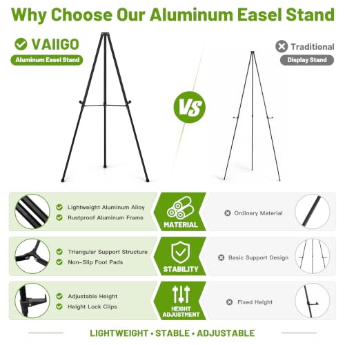Aluminum Easel Stand for Sign, Telescoping Adjustable Easel, 63 Inch