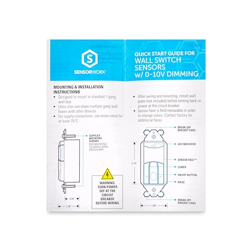 Occupancy Motion Sensor in-Wall Switch with 0-10V Dimming, SWX-101-D-WH, PIR Detection, Partial On, 120/277V, 800W/1200W, 1-Pole, No Neutral Required, White, Made in USA - style: Partial On
