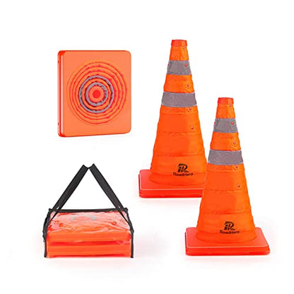 RoadHero 18 Inch 2 Pack Collapsible Traffic Safety Cones with Bag,Orange - size: 18 Inch