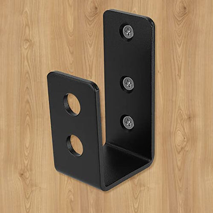 8 Pack Door Barricade Brackets, Open Bar Holder U Bracket with Screws and Anchors, Heavy Duty Security Holder Bracket Stopper Tool Hanger for Barn, Shed, Garage Doors, Fits 2x4 Boards