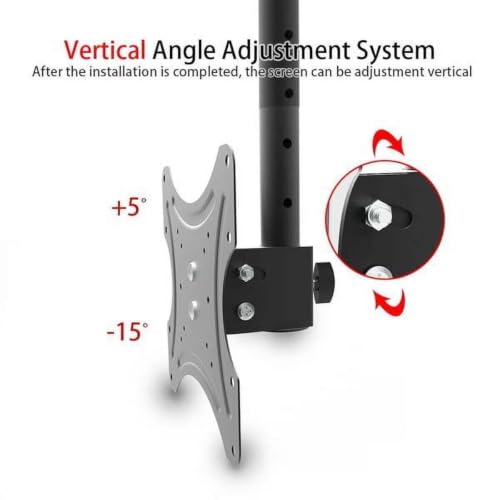 360° Swivel Ceiling TV Mount for 32‑55 Inch Screens, Adjustable Tilt Design, Holds Up to 55 Lbs for Home and Commercial Use