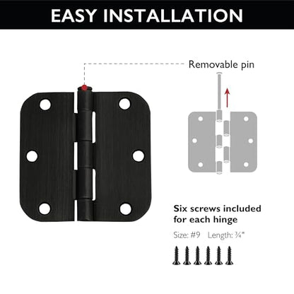Design House Interior Door Hinge, 3.5", Oil Rubbed Bronze - color: Oil Rubbed Bronze