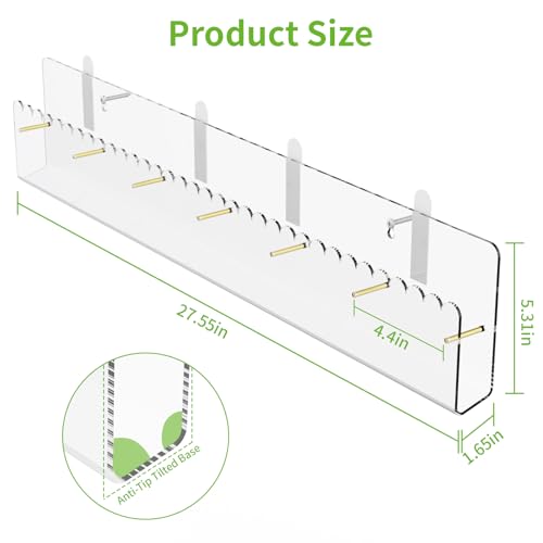 Brochure Holder Wall Mount, 2 Pack Acrylic Modular Flyer with Adjustable Magnetic Golden Bolt, Wavy Lace Pamphlet Display Stand for Organizer Trifold Flyer, Document, Leaflet, 6 Slots - color: 6 Slots