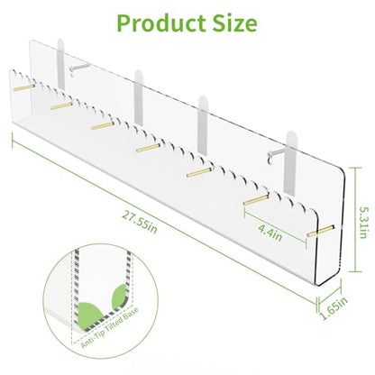 Brochure Holder Wall Mount, 2 Pack Acrylic Modular Flyer with Adjustable Magnetic Golden Bolt, Wavy Lace Pamphlet Display Stand for Organizer Trifold Flyer, Document, Leaflet, 6 Slots - color: 6 Slots