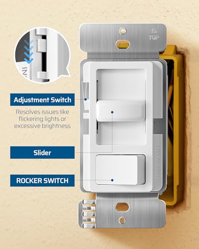 DEWENWILS 2 Pack Dimmer Switch, Single-Pole or 3-Way Dimmer Light Switch - size: 2 pack
