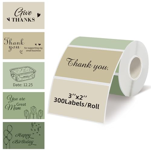 Starboling 3" x 2" Thermal Labels,Self-Adhesive Rectangle Thermal Printer Sticker,for Price,Barcode,Mailing,Name（Green Gradient） - color: 2''x3''gradient Green, size: 2''x3''