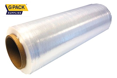 Gpack Pre Stretch wrap Film 15" x 1500' Pre stretched Plastic film with Folded Edge, Clear Hand Pre-Stretched Wrap Film 8.6 micron Shrink Wrap Film Plastic Pallet Wrap 4 Rolls Pack