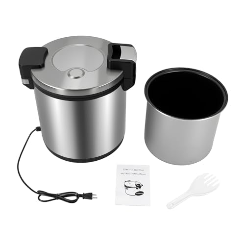 Electric Rice Warmer, 23L/6Gal Commercial Stainless Steel Electric Food Warmer with Rice Spoon & Cover Heavy Duty Rice Warmer 100 Cups Adjustable Warm Function Only (Silver) - color: Silver
