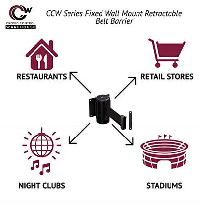 Crowd Control Warehouse 11 Ft Wall Mount Retractable Belt Barrier - color: Light Green, size: Solid Color