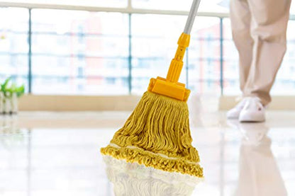 Mop Head Replacement,Commercial Mop Heads,Cotton Washable Industrial Mop Head,6 Inch Heavy Duty Mop Heads,Wet Industrial Cleaning Mop Head for Home,Industrial and Commercial Use Clean（Yellow） - color: Yellow, size: 1 Pack