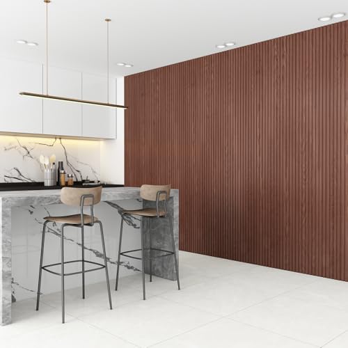 Slat Wall Panel 8-Pack, 108’’x6.3’’, Walnut - size: 108’’x6.3’’-Walnut