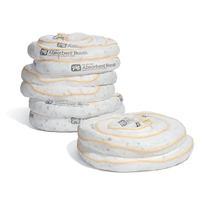 PIG Oil Boom - Oil-Only Absorbent Boom - 4 Pack - 3" x 20' Boom - Absorbs up to 4 gallons per Boom - BOM407 - size: 3" x 20'