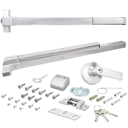 Nuk3y ED-5000 Series Panic Bar Exit Device Grade 1 ADA Certifed, Fit Door Width 30"-36" (Aluminum, Exit Device w/Entry Lever) - size: Standard Exit Device w/Entry Lever